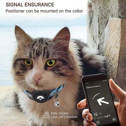 Collar para gatos compatible con AirTag con cascabeles y hebilla de seguridad, diseño anti extravío para gatos y gatitos.