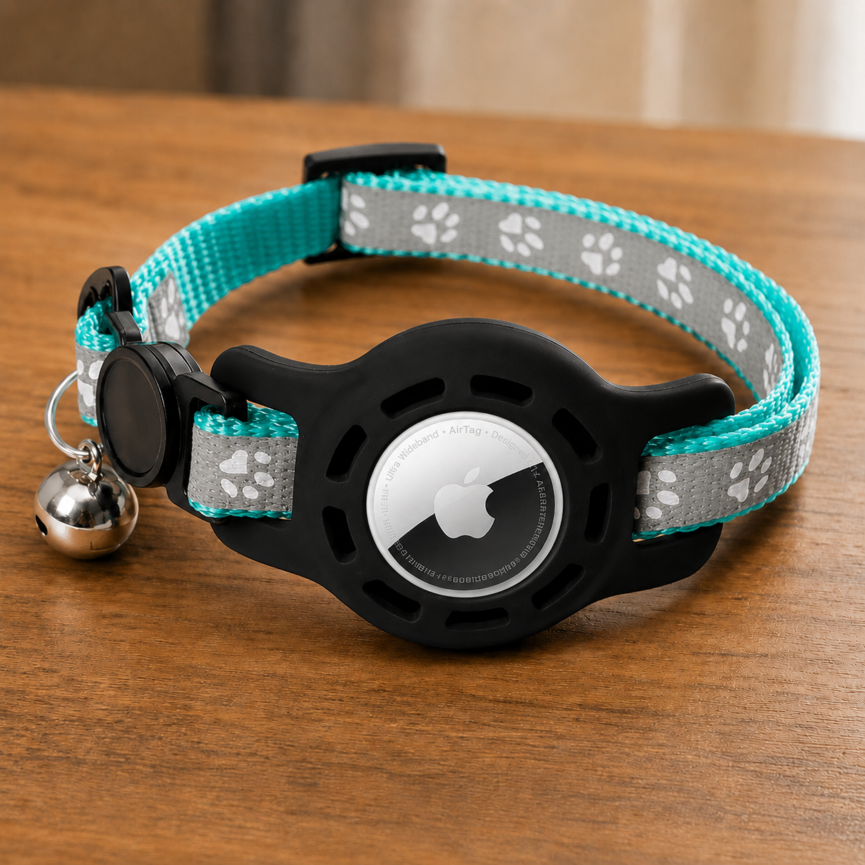 Collar para gatos compatible con AirTag con cascabeles y hebilla de seguridad, diseño anti extravío para gatos y gatitos.